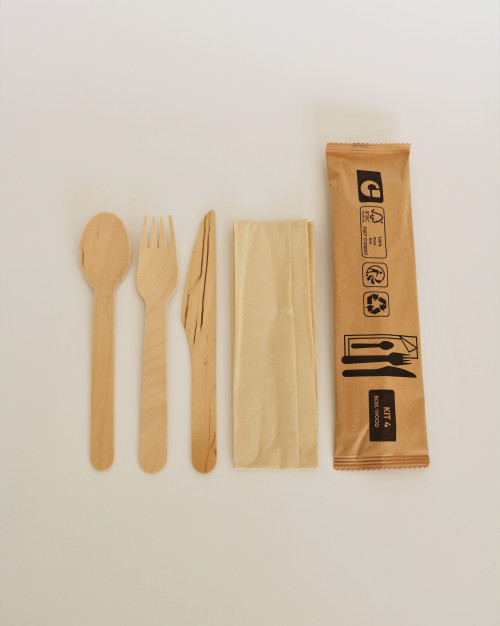 SACHET DE COUVERTS EN BAMBOU COMPOSTABLES