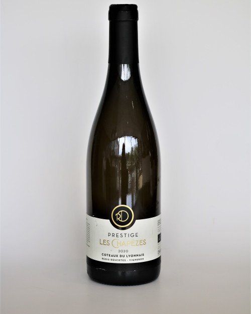 VIN BLANC - DOMAINE REGIS DESCOTES - LES CHAPEZES - CUVEE PRESTIGE- AOC COTEAUX DU LYONNAIS-  75 CL