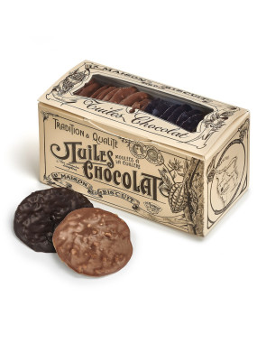 LA MAISON DU BISCUIT : TUILES CHOCOLAT NOIR et LAIT 170G