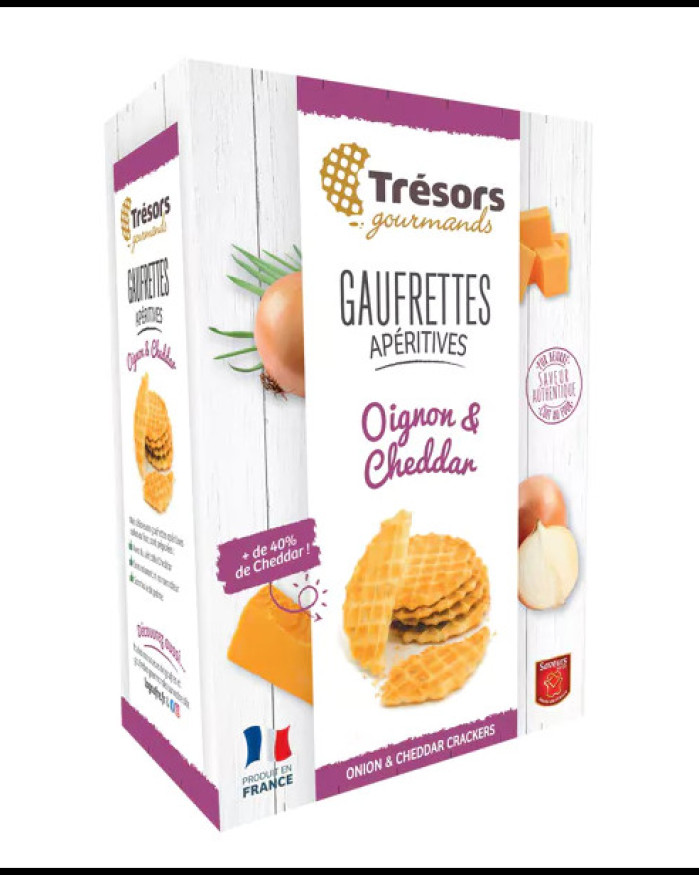 GAUFRETTES OIGNONS & CHEDDAR - TRESORS GOURMANDS