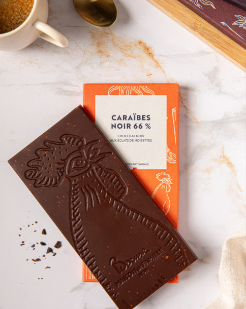 TABLETTE CHOCOLAT NOIR NOISETTES CARAIBES 66% - PAUL BOCUSE