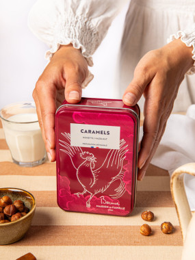 CARAMEL AU BEURRE SALE AUX NOISETTES - BOITE METAL PAUL BOCUSE