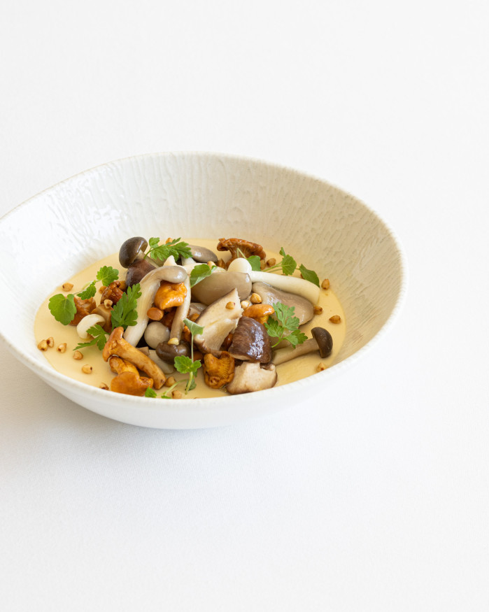 ROYALE DE FOIE GRAS, CHAMPIGNONS EN SALADE