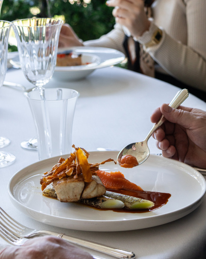 PAVÉ D'OMBRINE ET PURÉE DE PATATE DOUCE