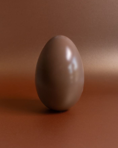 ŒUF CHOCOLAT LAIT LISSE ET SA GARNITURES - 16 cm