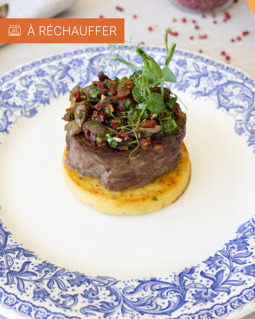 BOEUF CONFIT, PANISSE À L’HUILE D’OLIVE