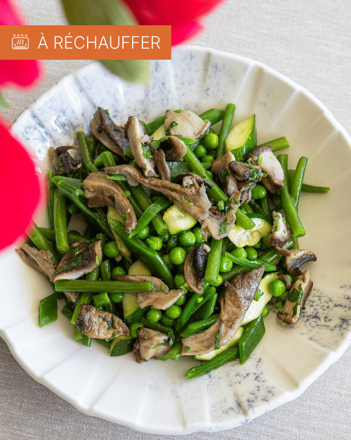 LEGUMES VERTS & CHAMPIGNONS EN PERSILLADE (À LA PART)