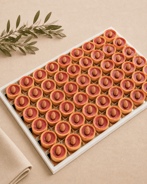 PLATEAU DE 24 TARTELETTES MINIATURES AUX PRALINES ROSES