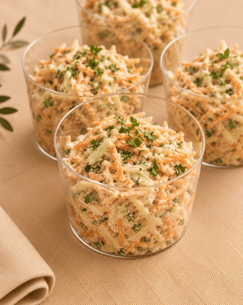 MINI SALADES COLESLAW ET SAUMON (18 PIECES)